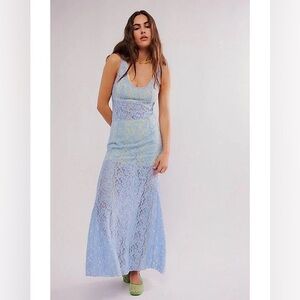 FREE PEOPLE Feeling for lace maxi slip dress
